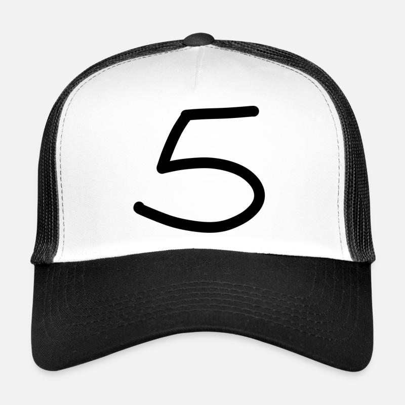 5 five number birthday black Trucker Cap