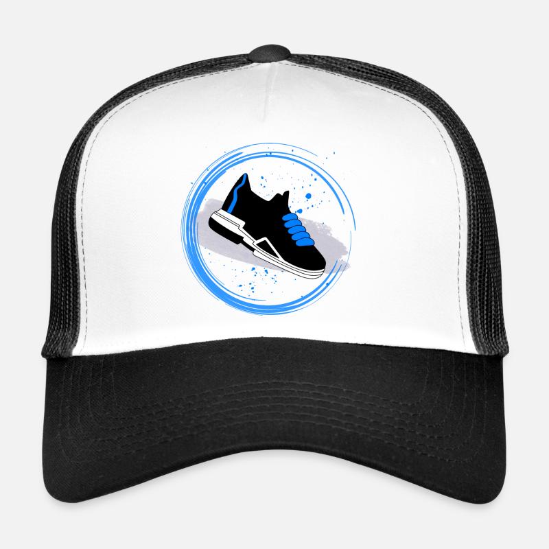 Sneaker Splash im Kreis - Trucker Cap - Weiß/Schwarz