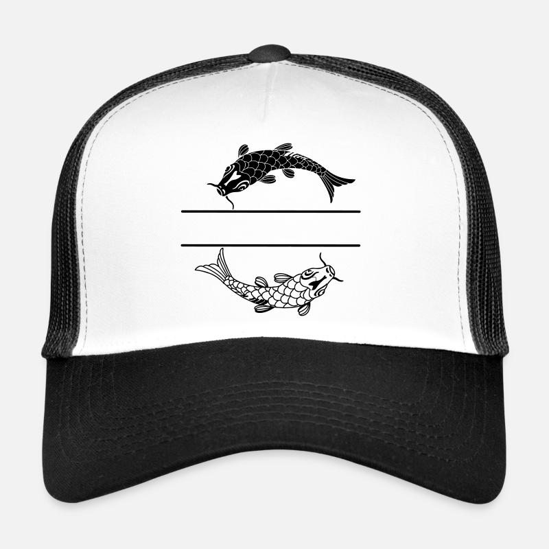 Poisson noir et blanc avec barre de texte vide Casquette trucker 