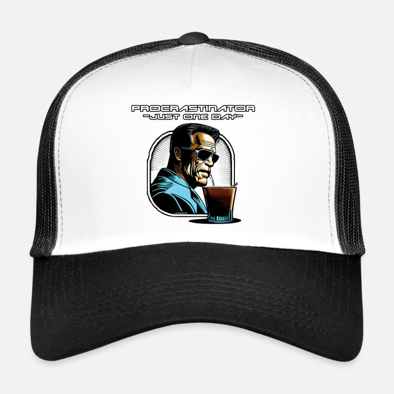 Procrastinator - Casquette trucker  - blanc/noir