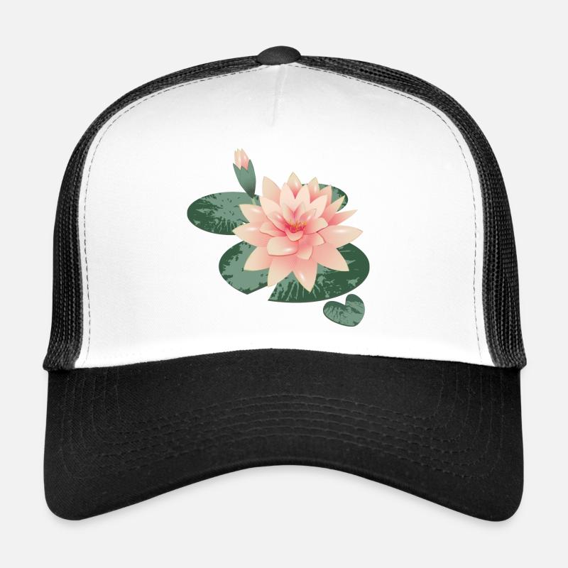Fleur de nénuphars avec bourgeon dans l’étang de nénuphars Casquette trucker 