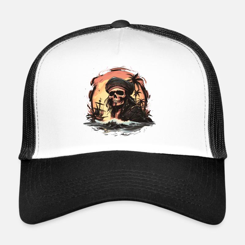 Pirate du crâne Casquette trucker 