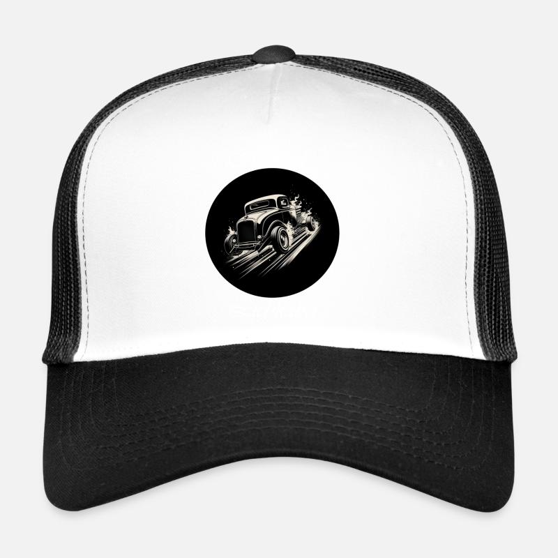 Hotrod Lover 2 white - Trucker Cap - white/black