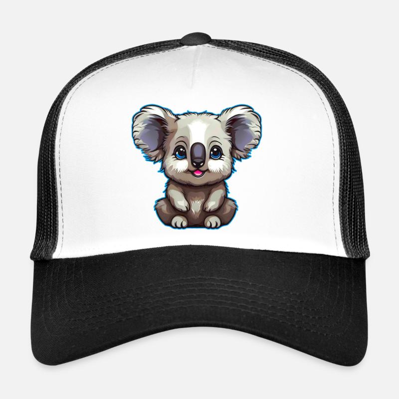 Cute Australian Cuddly Koala Bear - Trucker Cap - white/black