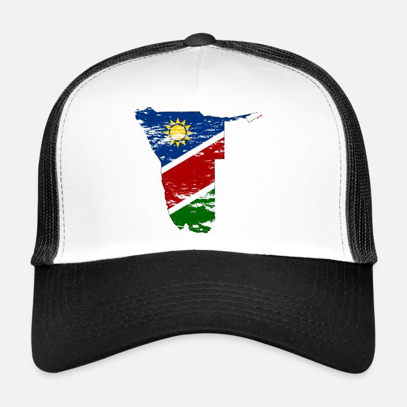 Namibia Landkarte used - Trucker Cap - Weiß/Schwarz