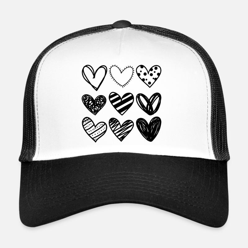 Nine Hearts - Trucker Cap - white/black