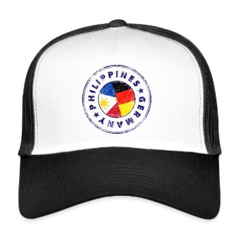 PHILIPPINES GERMANY Stamp - Trucker Cap - Weiß/Schwarz - Vorne