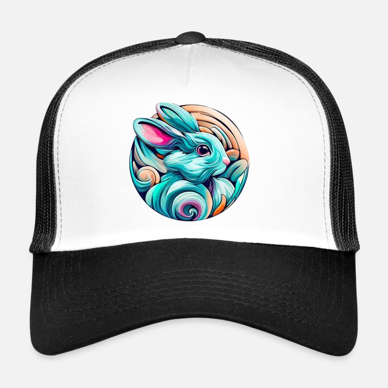 Kaninchen - Trucker Cap - Weiß/Schwarz