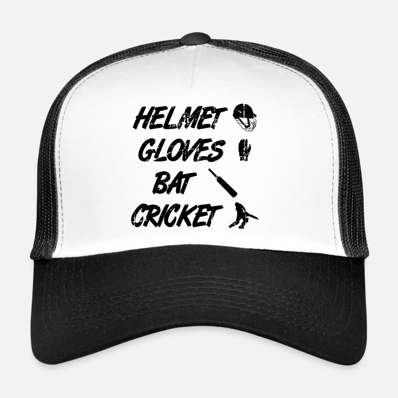Casque Gants Bâton Cricket Casquette trucker 