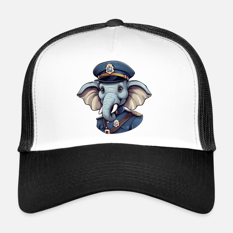 Elephant Policeman Trucker Cap