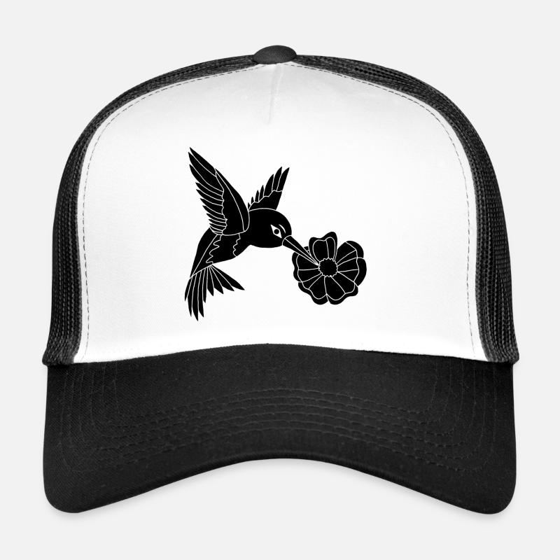 Black Foraging Bird Trucker Cap