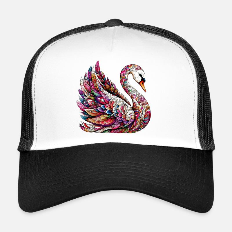 Cygne décoré de Mandalas Casquette trucker 