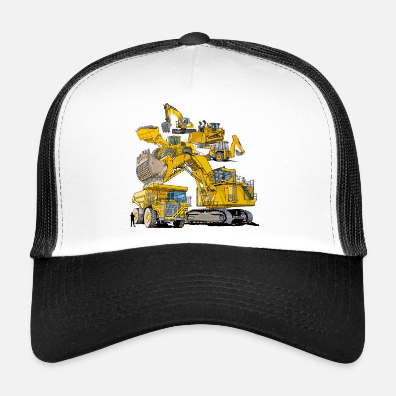 Construction site vehicles of the large kind Trucker Cap