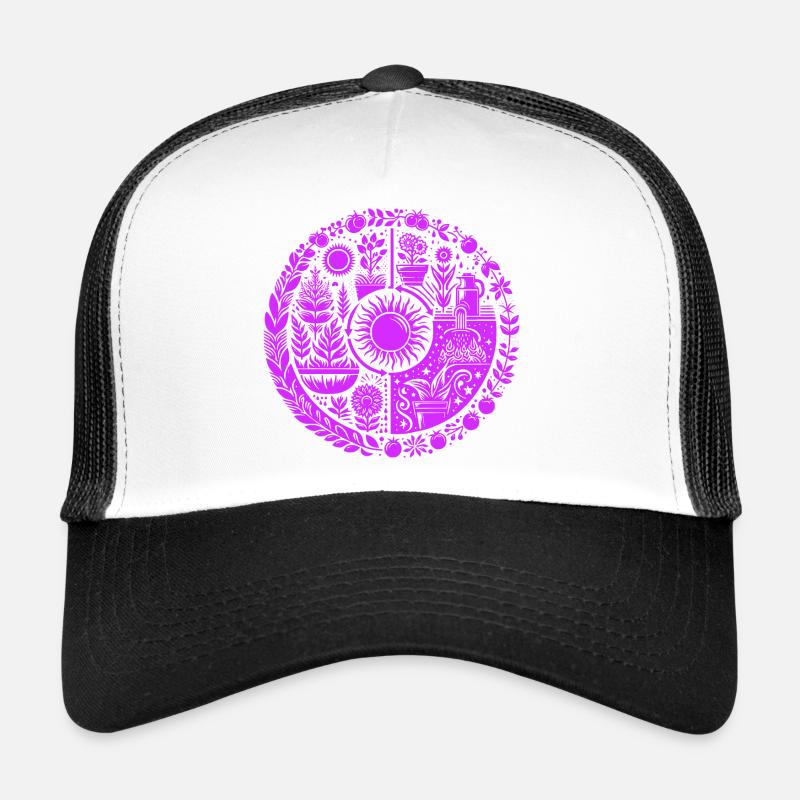 Permakultur Kreislauf - Trucker Cap - Weiß/Schwarz