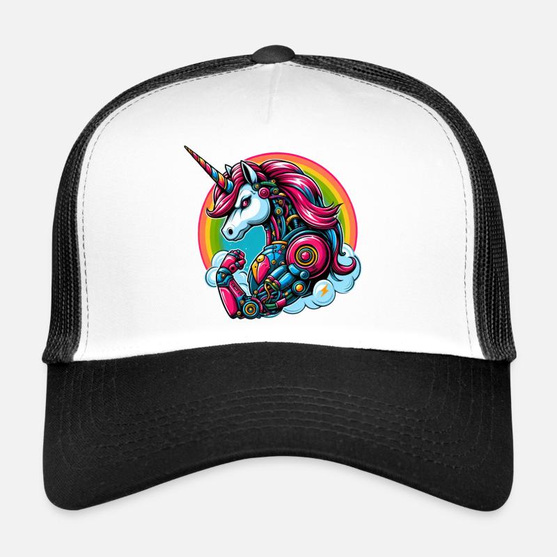 Licorne Robot Cyborg Arc-en-ciel Science-Fiction Casquette trucker 