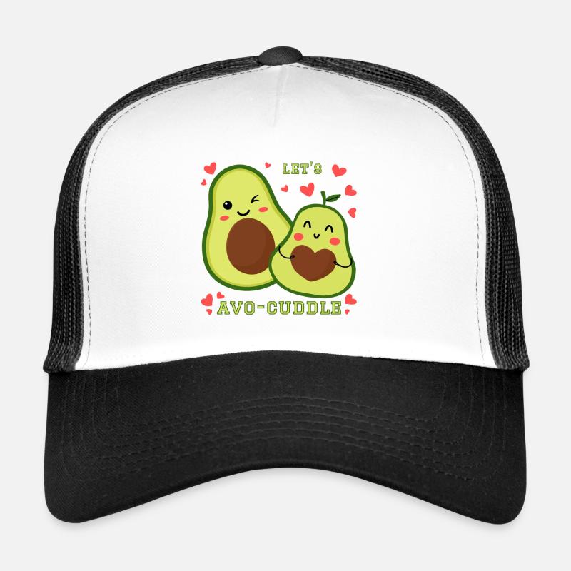 Permet à Avo-Cuddle Avocat de se blottir dans un dessin animé kawaii Casquette trucker 