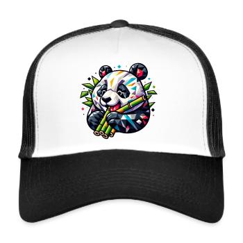 Panda - Trucker Cap - Weiß/Schwarz - Vorne