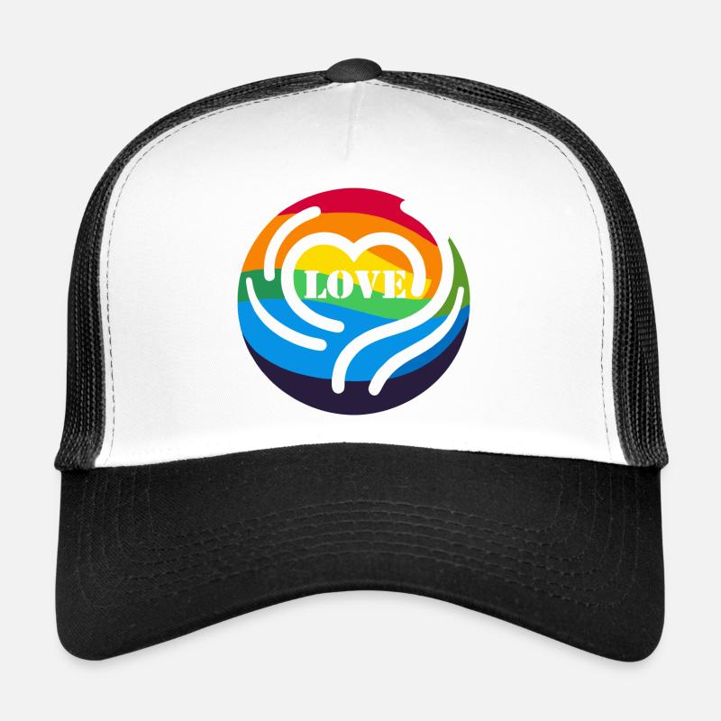 LOVE Rainbow - Trucker Cap - Weiß/Schwarz