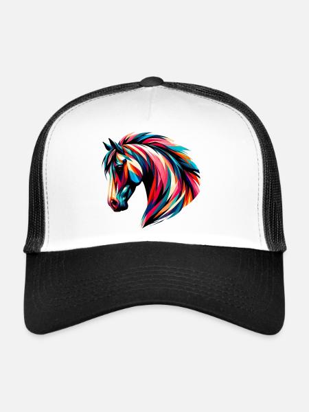Cheval - Casquette trucker  - blanc/noir - Devant
