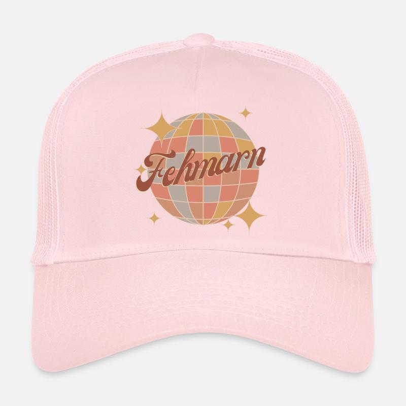Fehmarn île rétro Vintage Design boule disco Casquette trucker 