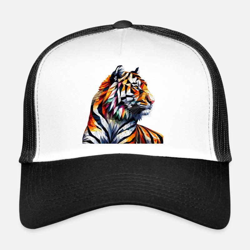 Geometrischer Tiger Kunstdruck Trucker Cap
