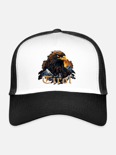 Tyrol T-Shirt for Tyroleans Adler - Trucker Cap - white/black - Front