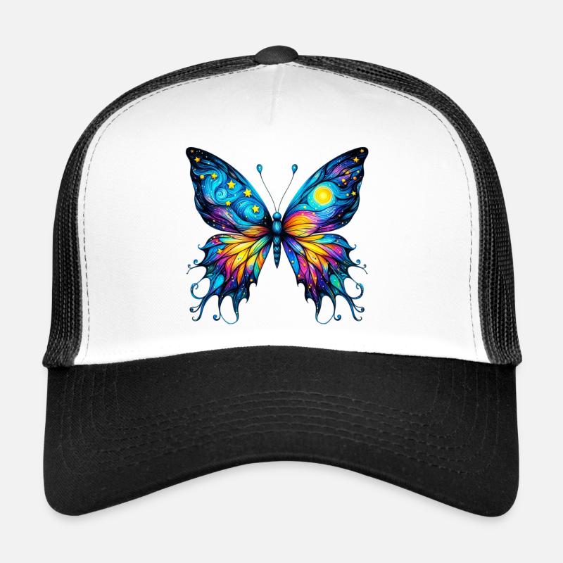 Van Gogh Schmetterling - Trucker Cap - Weiß/Schwarz