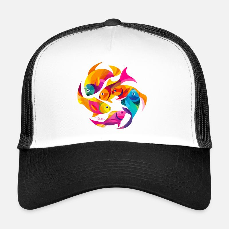 Tropische Farben - Trucker Cap - Weiß/Schwarz