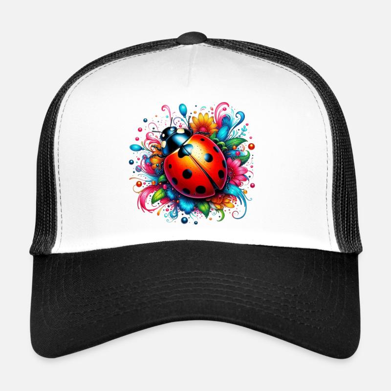 Marienkäfer - Trucker Cap - Weiß/Schwarz