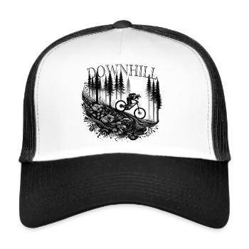 Fahrrad Mountainbike Downhill - Trucker Cap - Weiß/Schwarz - Vorne