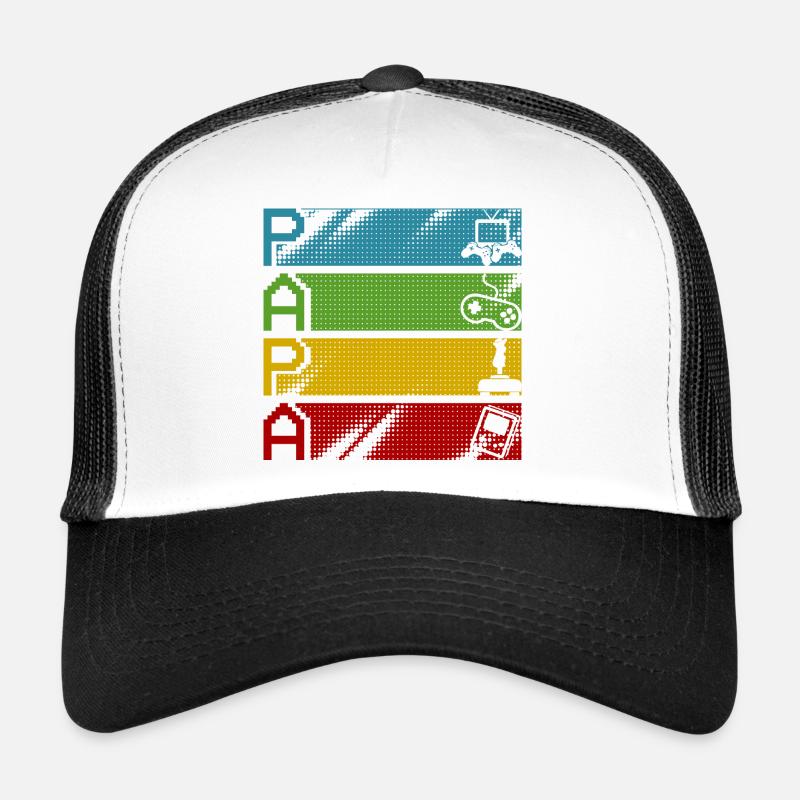 Rétro Gamers Pixel Multicolore - Casquette trucker - blanc/noir