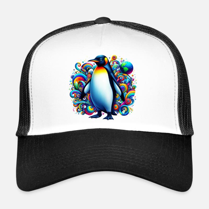 Pingouin - Casquette trucker  - blanc/noir