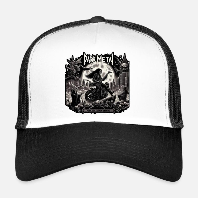 Motorradskelette aus dunklem Metall Trucker Cap