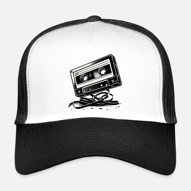 Cassette musicale dans le style rétro des années 80 et 90 Casquette trucker 
