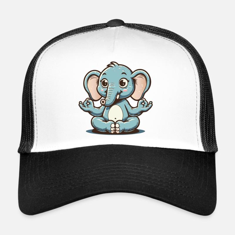 Éléphant bleu mignon faisant du yoga Casquette trucker 
