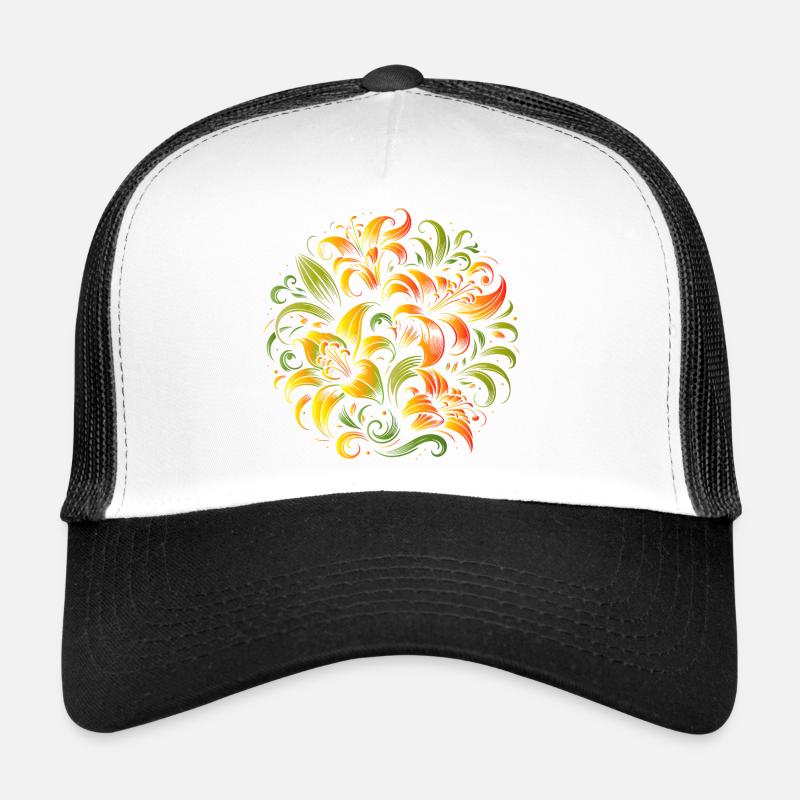 bouquet de lys coloré élégant et incurvé Casquette trucker 