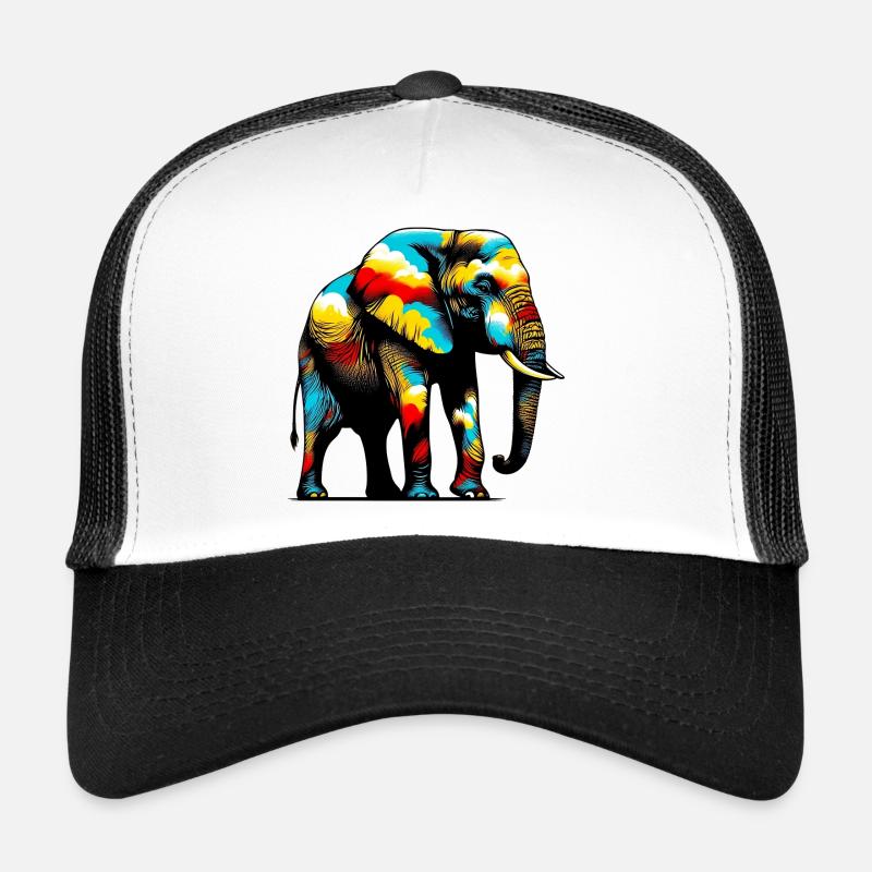 Elefant - Trucker Cap - Weiß/Schwarz