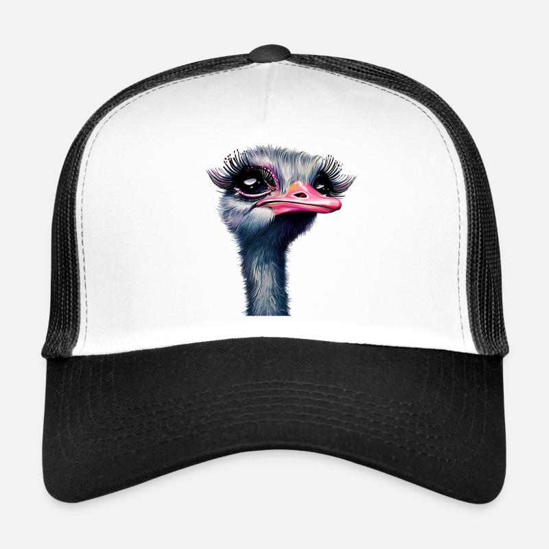 Straußen-Make-up - Trucker Cap - Weiß/Schwarz