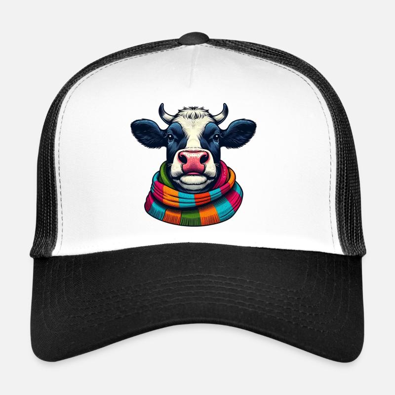 Vache - Casquette trucker  - blanc/noir