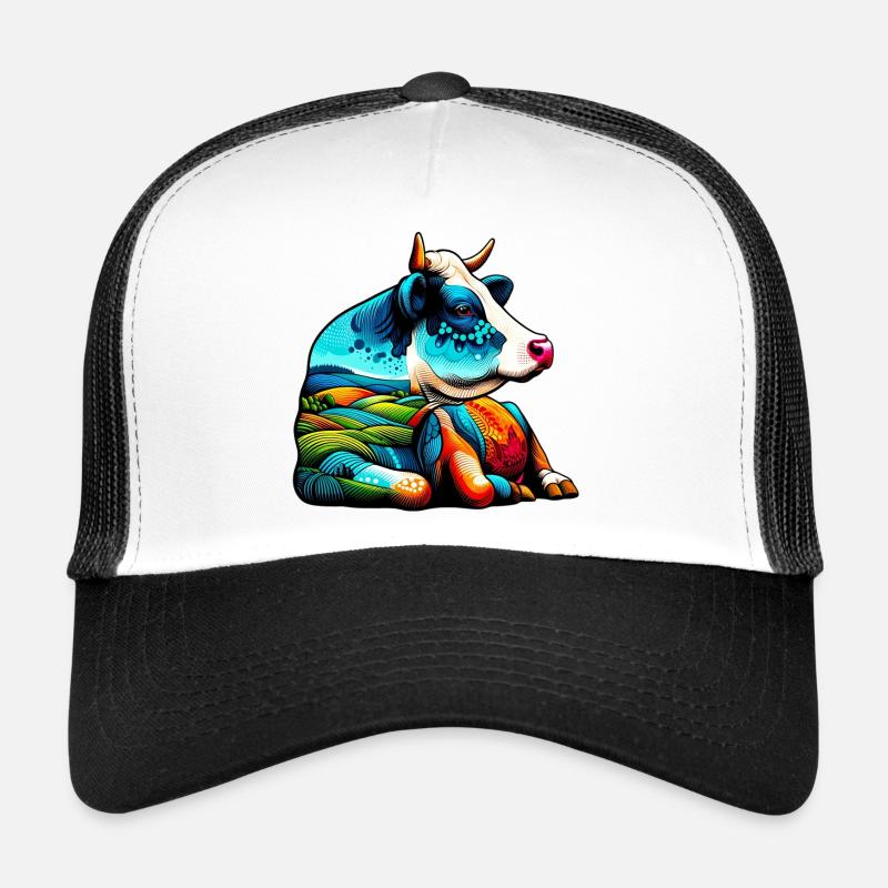 Kuh - Trucker Cap - Weiß/Schwarz