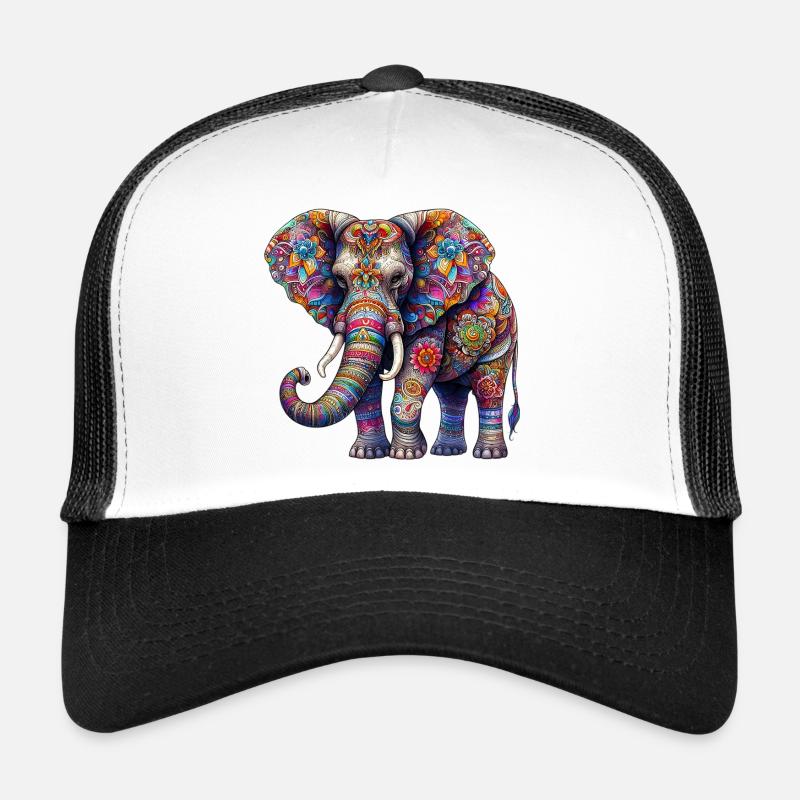 Elefant - Trucker Cap - Weiß/Schwarz