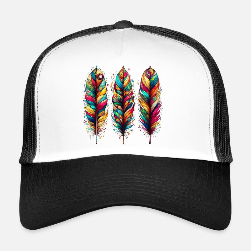 Plume - Casquette trucker  - blanc/noir