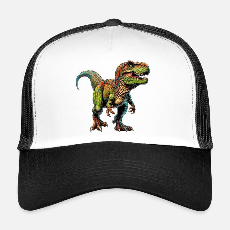 Dinosaurier - Trucker Cap - Weiß/Schwarz