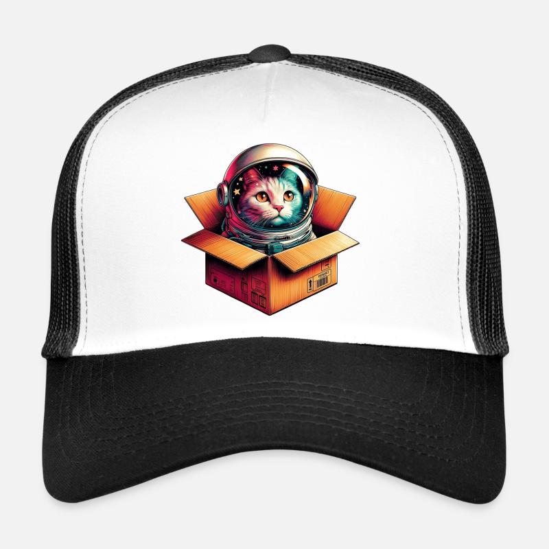 Astronaut Cat Trucker Cap