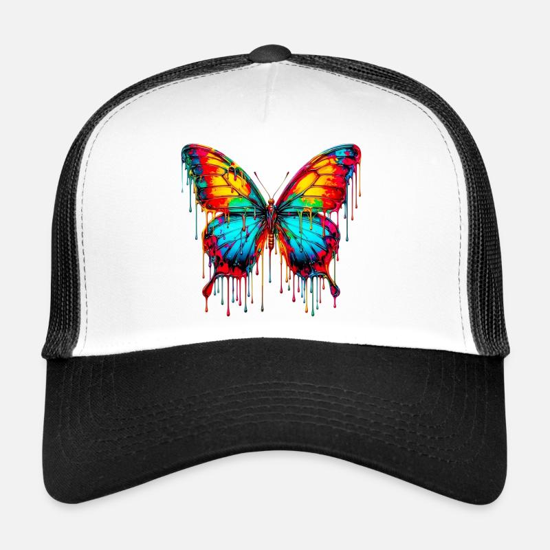 Schmetterling - Trucker Cap - Weiß/Schwarz
