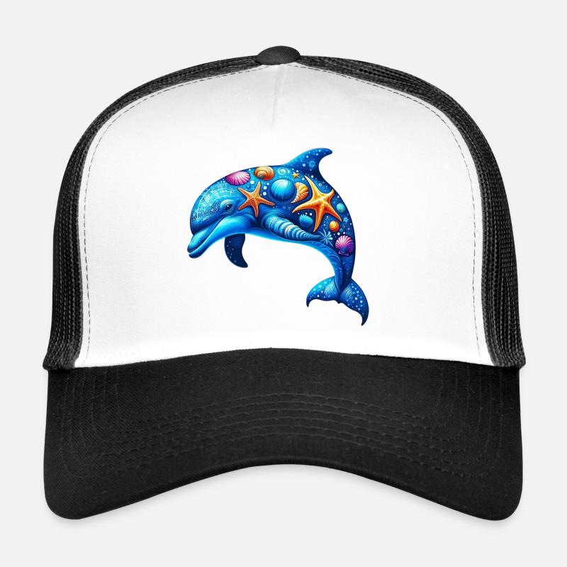 Delfin - Trucker Cap - Weiß/Schwarz