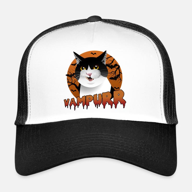 Vampurr : le chat d’Halloween parfait avec une morsure Casquette trucker 