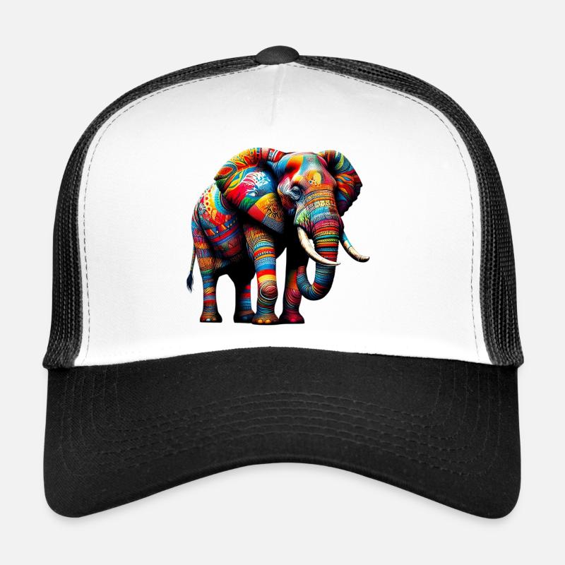 Elefant - Trucker Cap - Weiß/Schwarz