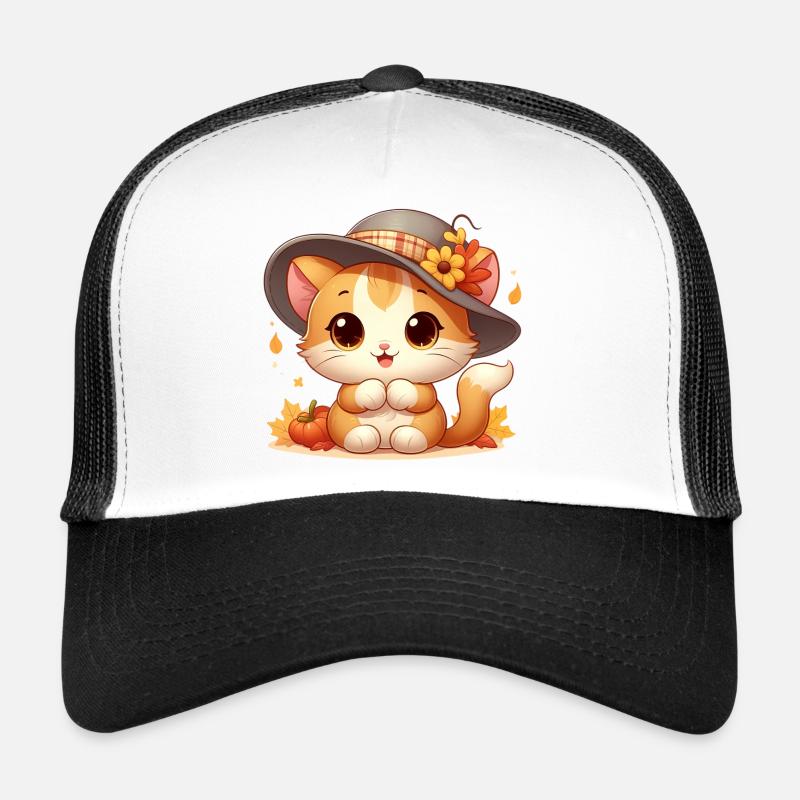 chat automne3 Casquette trucker 