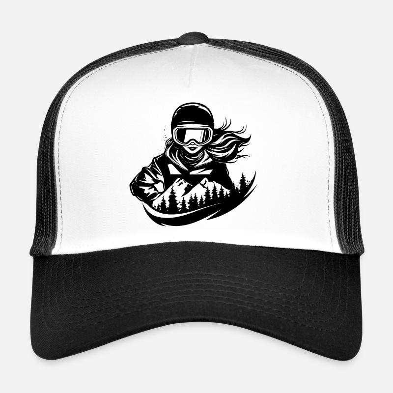 Dessin d’une snowboardeuse Casquette trucker 